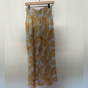 mahina Cream and Mustard Smocked Waist Pants